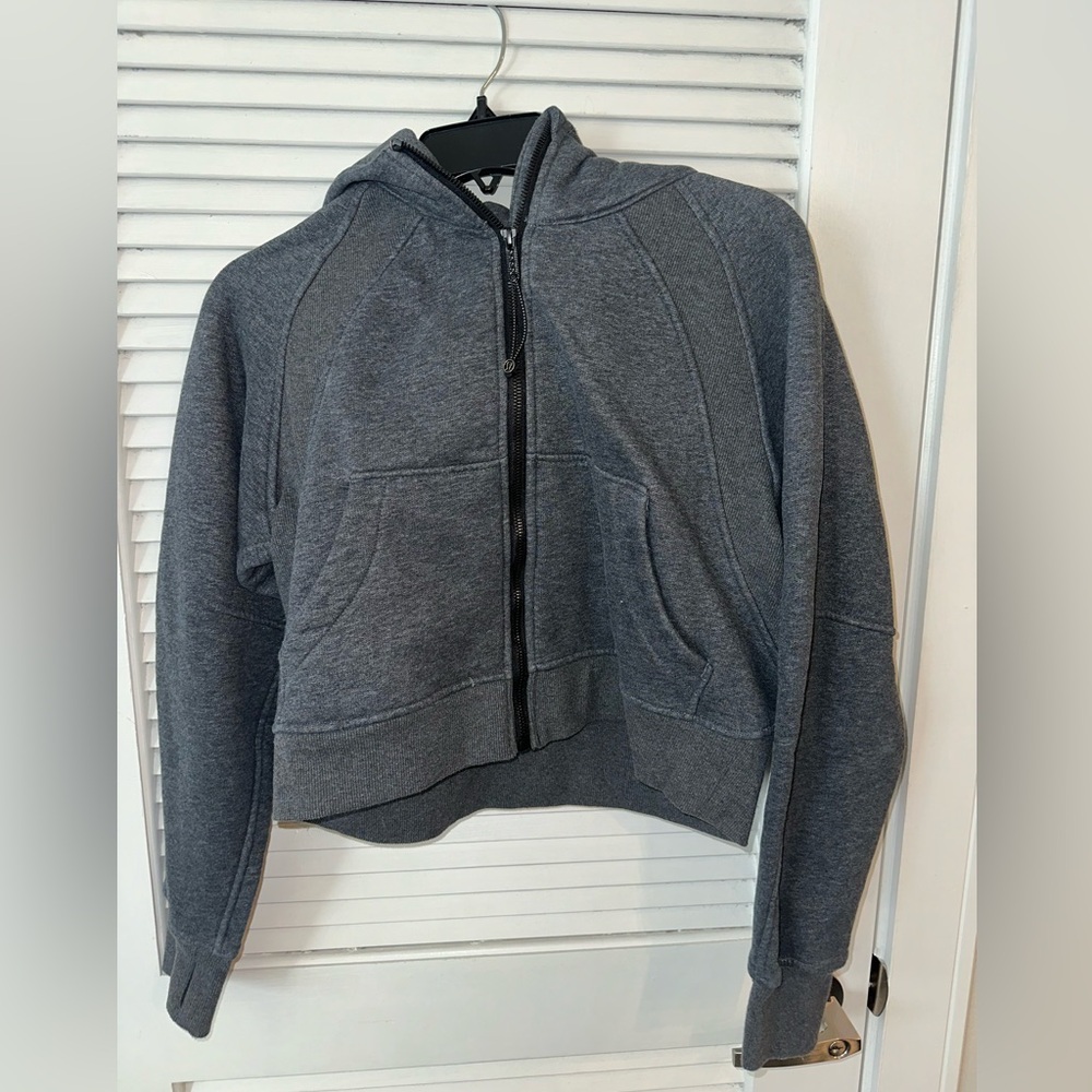 Women's Gray Hooded Zip-Up Jacket